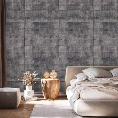 Produktbild von Selbstklebende Folie Fototapete - Grey fortress - background with regular rectangles with concrete texture 147x105 cm Muster f-C-0116-a-b