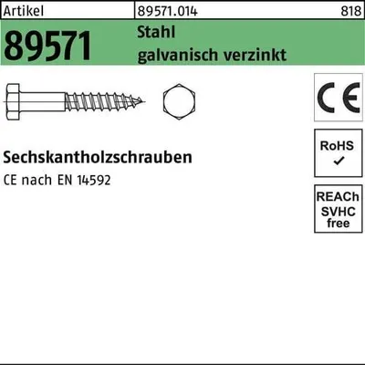 Produktbild von Reyher  Sechskantholzschrauben 895716k.holzschraube 12x140 vz (50 Stück)