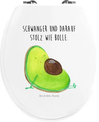 Produktbild von Mr. & Mrs. Panda holz wc sitz Avocado Schwangerschaft - Weiß - Geschenk, Deckel, Schwanger, WC-Sitz, Wunder, Liebe, Klodeckel, Brille, Toilettendeckel, Baby