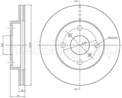 Produktbild von 2x METELLI Bremsscheibe 23-0552C für TOYOTA Yaris Schrägheck (_P1_) 43 0mm