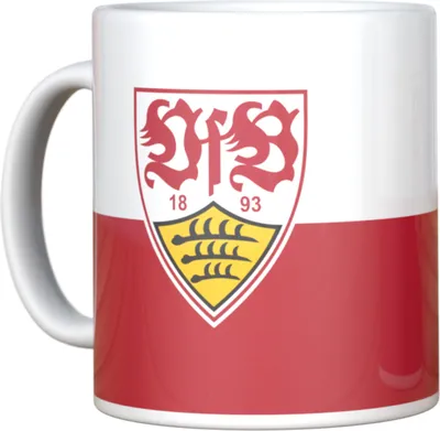 Produktbild von VfB Stuttgart Tasse aus Keramik 0,33 l Brustring rot weiß Fanartikel
