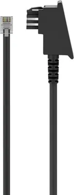 Image de Goobay 68536 Câble de raccordement TAE-F (Universal Pin Out), 6 m, noir - TAE-F mâle > RJ11/RJ14 mâle (6P4C)