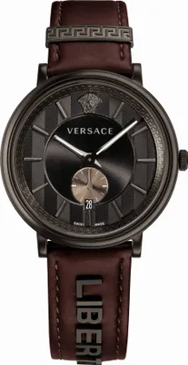 Zdjęcie produktu dla Versace VBQ040017 V-Circle The Manifesto Edition czarny brązowy zegarek męski NOWOŚĆ