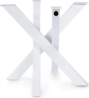 Obrázok produktu pre Magnetický rám stola Mobel pre sklenené dosky (biely, 77x77xH71 cm) Orion Design krížový rám stolové bežce oceľové nohy stola kovové