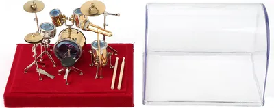 Obrázek produktu pro Miniaturní hudební nástroj Bubnová souprava Modelový displej Mini ozdoby Řemeslné dekorace do domácnosti (14 cm)