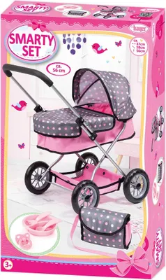 Obrázok produktu pre Bayer kočík pre bábiku 56 cm Smarty Set Incl. taška na kočík pre bábiku Nákupný košík Schnulle