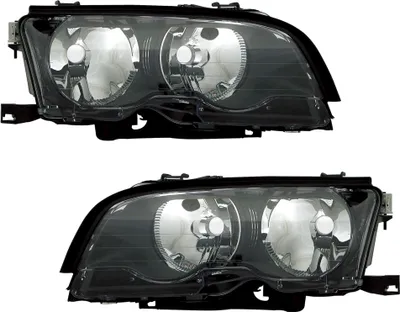 Produktbild von TYC Scheinwerfer Set für 3er BMW E46 Coupe Cabrio 9/2001-4/2003 Schwarz H7 Halog