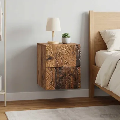 Productafbeelding van vidaXL Wandgemonteerde nachtkastjes, 2 stuks, gerecycled hout, 34,5 x 33 x 40 cm