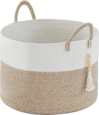 Immagine prodotto di Cesto portaoggetti per bambini in vimini, con maniglia, 50 x 33 cm, color marrone, ideale per la cameretta
