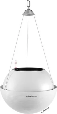 Immagine prodotto di LECHUZA BOLA Color 32 Vaso sospeso, Ø 32 × 25 cm, set completo, bianco