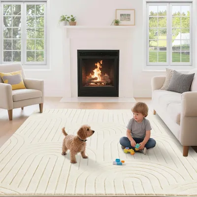 Image de Tapis moderne avec effet 3D, dimensions 63 x 220 cm
