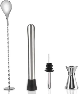 Productafbeelding van Cocktail Muddler Set - 4 Delige Bar Gereedschap Set voor Drink Bereiding