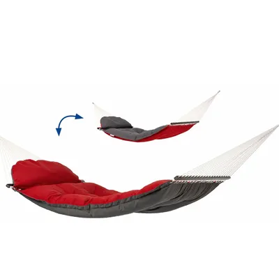 Produktbild von Exclusive gepolsterte Hängematte FAT HAMMOCK red Stabhängematte Amazonas