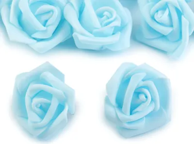 10 x Deko Rose / Rosenblüte / Rosenkopf 4cm, blau