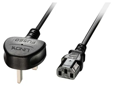 Immagine prodotto di Lindy 3 m di cavo di alimentazione da spina a 3 pin UK a IEC C13, nero