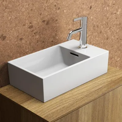 Produktbild von Ideal Standard Extra Handwaschbecken 45 cm, Hahnbank rechts, 1 Hahnloch, mit Überlauf