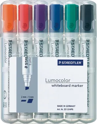 Produktbild von Whiteboardmarker Lumocolor Keilspitze 6-er Box Packung mit 5 Stück