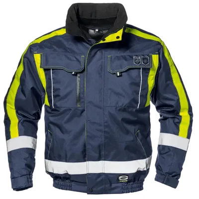 Immagine prodotto di Giacca da pilota ad alta visibilità Sir Safety Contender da uomo, impermeabile con strisce riflettenti, 4 in 1, 3XL, blu/giallo HI-VIS
