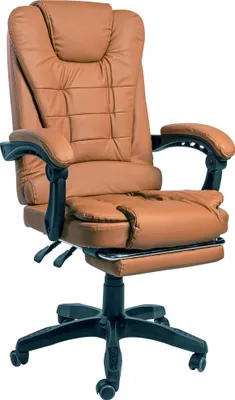 Produktbild von Schreibtischstuhl Design Bürostuhl Racing Chair Chefsessel Gamingstuhl Fußstütze, Farbe:Braun