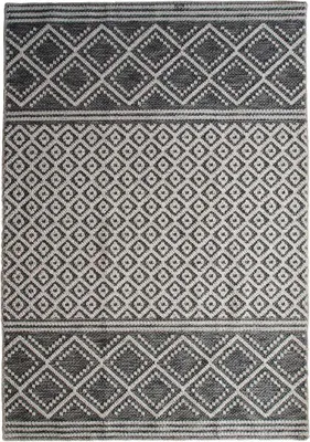 Zdjęcie produktu dla Dywan z polipropylenu i bawełny w krzyżowy wzór, 120 x 170 cm, szary