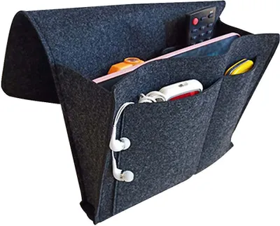 Image de INF Sac de rangement en feutre pour lit / canapé Gris foncé