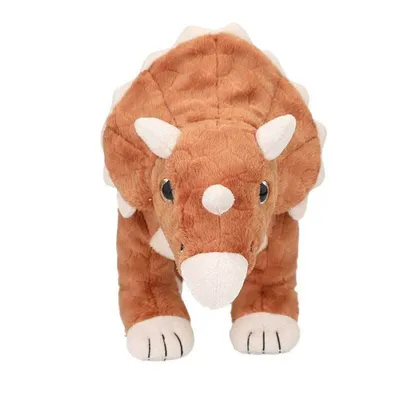 Produktbild von Depesche 12684 Dino World-Kuscheltier Dinosaurier Triceratops mit braunem Fell