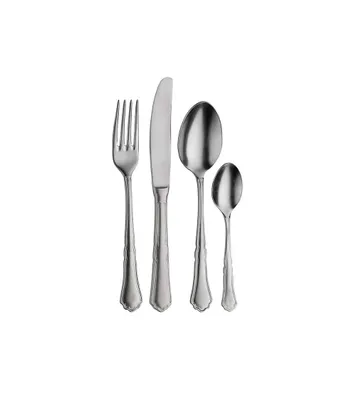 Immagine prodotto di Pinti Settecento Stone Washed Set 24 posate acciaio inox 18/10  – Servizio per 6 Persone - forchetta, coltello, cucchiaio e cucchiaino - Design elegante e vintage