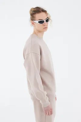 Produktbild von Basic Sweatshirt Oversize Fit Pullover Uni XS Beige