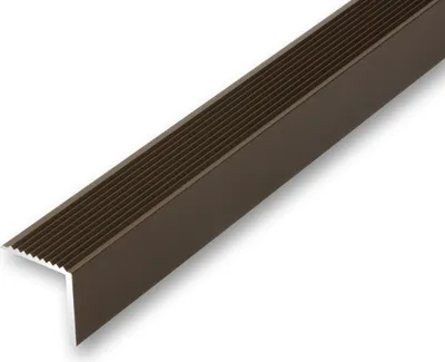Produktbild von (14,18EUR/m) 30 x 30 x 1180 mm Treppenwinkel bronzefarben gebohrt inkl. Montageset stabil Treppenkantenprofil Treppenkante Rutschhemmend
