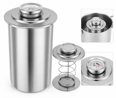 Produktbild von Fleischpresse Edelstahl Schinkenmacher 304 mit Thermometer 1–1,2 kg für Meal Prep hausgemachter Aufschnitt Küche