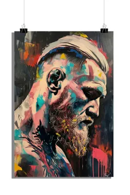 Produktbild von Conor McGregor Poster - Aquarell Poster - MMA Poster - Sport Poster - 51x71cm - Perfekt zum Einrahmen
