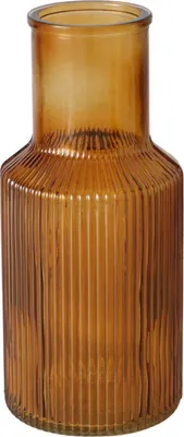 Obrázek produktu pro Skleněná váza žebrovaná MISAM, 22 cm, oranžová