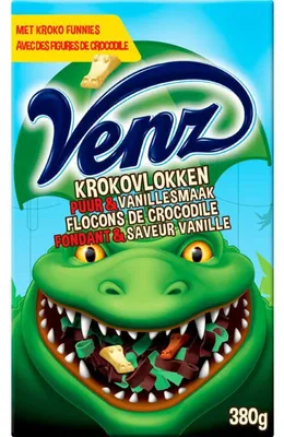 Produktbild von Venz Rimboe Krokovlokken Puur-Vanille 200g – Knusprige Schokoladenflocken mit Vanillegeschmack