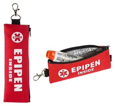 EpiPen-Tasche für 2 Stifte, wasserdicht, isoliert, rot