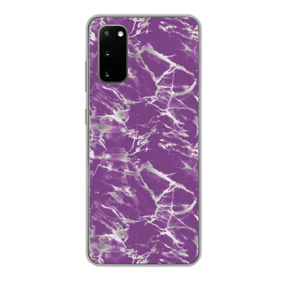 Produktbild von MuchoWow® Handyhülle Schutzhülle Hülle für Samsung Galaxy S20 Violett - Weiß - Marmor - Muster Silikon Softcase Handy Hülle - Bild
