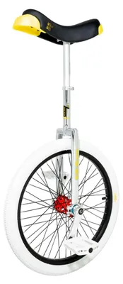Produktbild von Einrad 20 Zoll Chrom mit ISIS-Nabe, ISIS-Kurbeln, Hohlkammerfelge und Grip-Pedalen