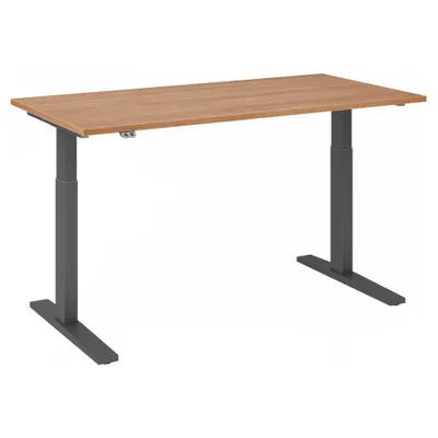 Produktbild von HAMMERBACHER Hammerbacher Schreibtisch 1.600 x 700-1.200 x 800 mm (B x H x T) Spanplatte nussbaum