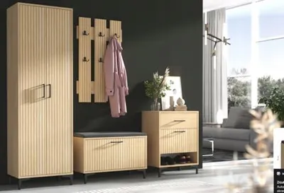 Obrázok produktu pre BDW, skrinka na topánky, 70×52×35 cm, lavica, podkrovie, Santago, dub slavónsky