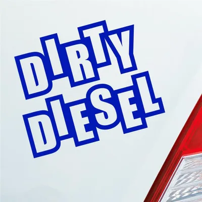 Produktbild von Auto Aufkleber Dirty Diesel Dreckig Hoher Verbrauch Sprit 12x10 cm Dunkelblau Sticker Heckscheibenaufkleber