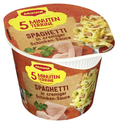 Immagine prodotto di Maggi 5 minuti spaghetti di terrina in salsa di prosciutto cremoso 64g