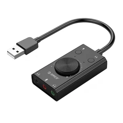 Produktbild von SC2 USB-Soundkarte, externer Kopfhoerer, Desktop-PC, Notebook, Audio-Konverter, Lautstaerke einstellbar, treiberfrei, Plug and Play