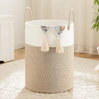 Productafbeelding van Artfeel wasmand, gemaakt van geweven katoenen touw, 60 liter, voor decoratieve opbergmogelijkheden