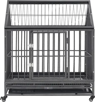 Obrázok produktu pre vidaXL Klietka pre psa s kolieskami a strechou Oceľ 92x62x106 cm