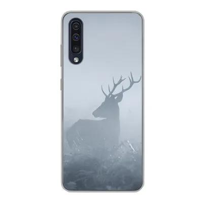 Produktbild von MuchoWow® Handyhülle Schutzhülle Hülle für Samsung Galaxy A30s Hirsche - Nebel - Wald Silikon Softcase Handy Hülle - Karteninhaber