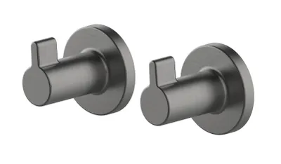 Produktbild von Lenz SIVO Handtuchhaken Graphit- einfache Wandmontage - vielseitig einsetzbar - 2er Set - 3,5cm Durchmesser - 4246852