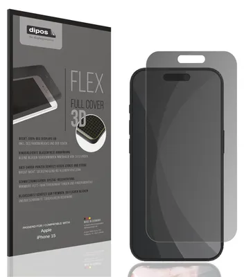Produktbild von Full Cover Privacy Blickschutzfolie für Apple iPhone 15 Folie Anti-Shock
