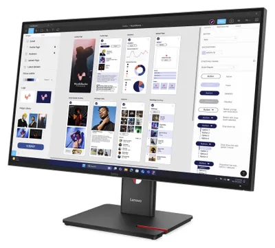 Produktbild von Lenovo ThinkVision T32UD-40 - LED-Monitor - 81.3 cm (32") (31.5" sichtbar) - 3840 x 2160 4K @ 75 Hz - IPS - 350 cd/m² - 1500:1 - 4 ms - HDMI, DisplayPort, USB-C - Finsternis schwarz