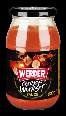 Produktbild von Werder Currywurst Sauce 500g Glas Feinkost Wurst Ketchup Grillen BBQ