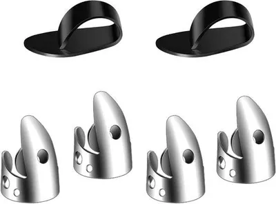 Image de Lot de 6 médiators renforcés en acier inoxydable et plastique, couleur argent