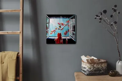 Produktbild von Coloray Hodiny Unikátní 30x30 cm  Tiché hodiny Pro obývací pokoj a kuchyň Nástěnné hodiny Plátno Bílé ručičky hodin - Zvířecí pták